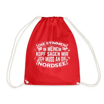 I have to go to the North Sea - Drawstring Bag - red - Front