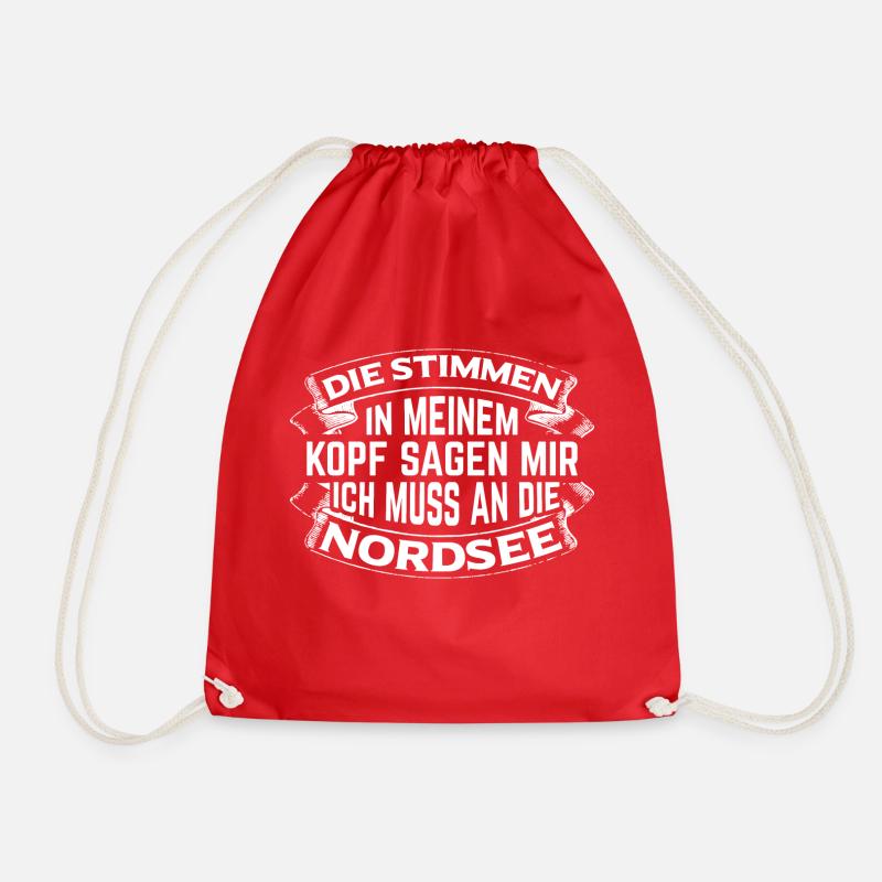 Ich muss an die Nordsee - Turnbeutel - Rot
