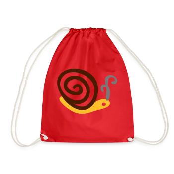 Snail - Drawstring Bag - red - Front