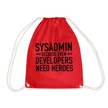 Geek | Sysadmin Held - Turnbeutel - Rot - Vorne