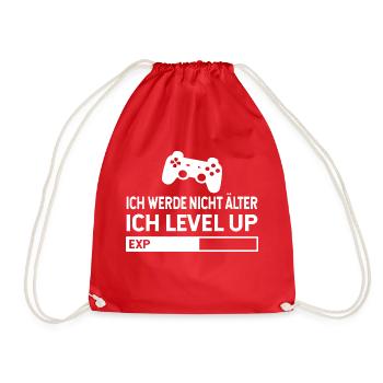 Lustiges Zocken Gamer Ich Level Up Jungs Gaming - Turnbeutel - Rot - Vorne