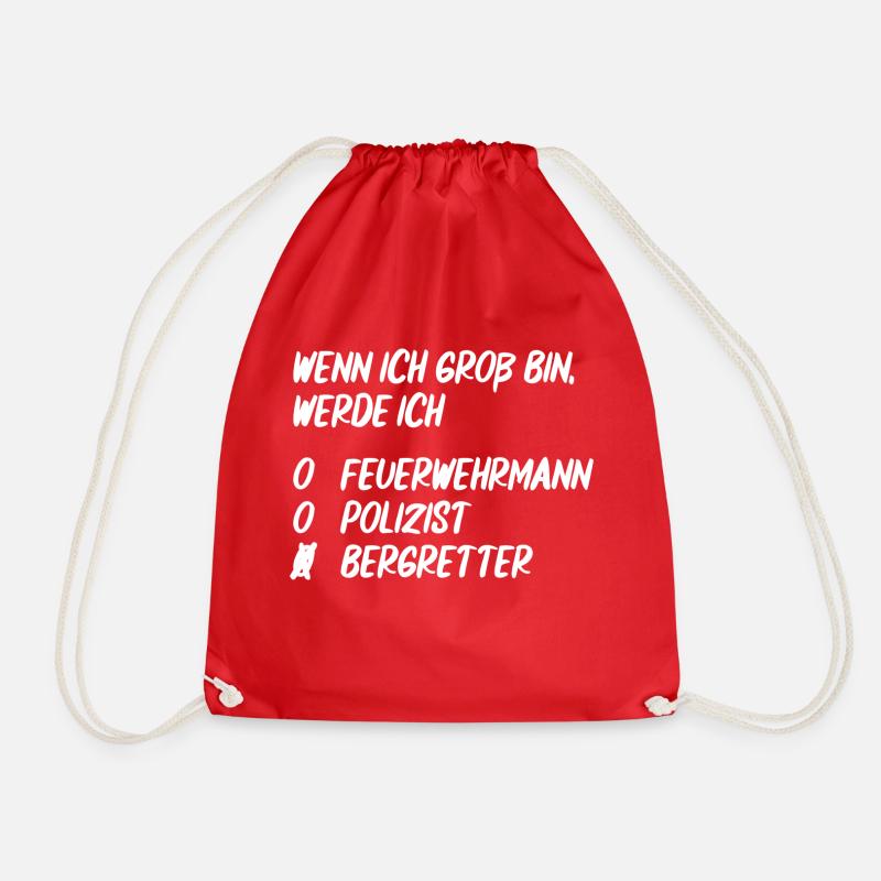 Ich werde Bergretter - Turnbeutel - Rot