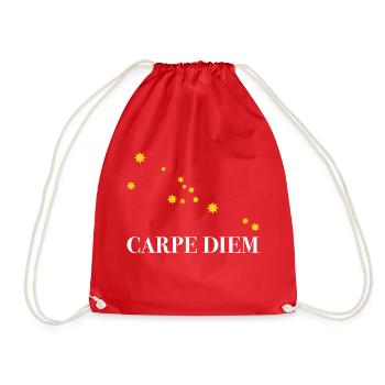 Carpe Diem nutze den Tag Sternbild Stier Horoskop - Turnbeutel - Rot - Vorne