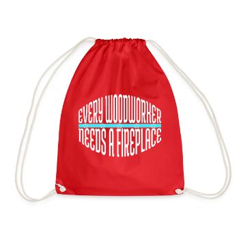 funny cool logging lumberjackwoodworking gift idea - Drawstring Bag - red - Front