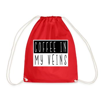 statement caffeine funny quote coffee lover - Turnbeutel - Rot - Vorne