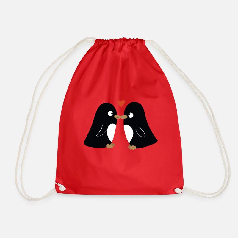 Penguinlove - Drawstring Bag - red