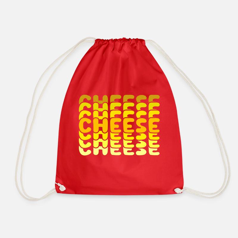 Cheese Cheese Cheese! All Colors - Drawstring Bag - red