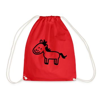 cheval de poney - ligne - Sac de sport léger - rouge - Devant
