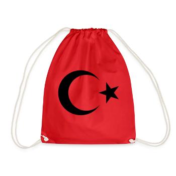 Türkei Flagge Halbmond Stern (Türkiye Bayrak / B) - Turnbeutel - Rot - Vorne