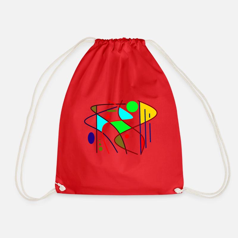 Modern - Drawstring Bag - red