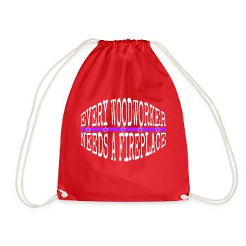 arboriculture funny carpenter felling mason - Drawstring Bag - red - Front