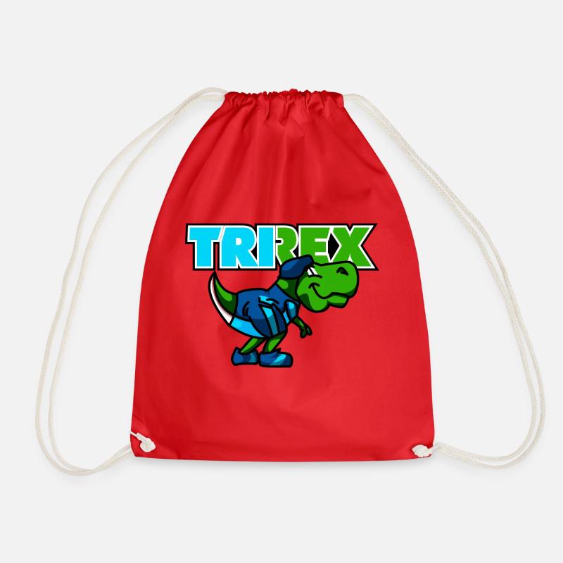 TRI REX ist der Triathlon Dinosaurier - Turnbeutel - Rot