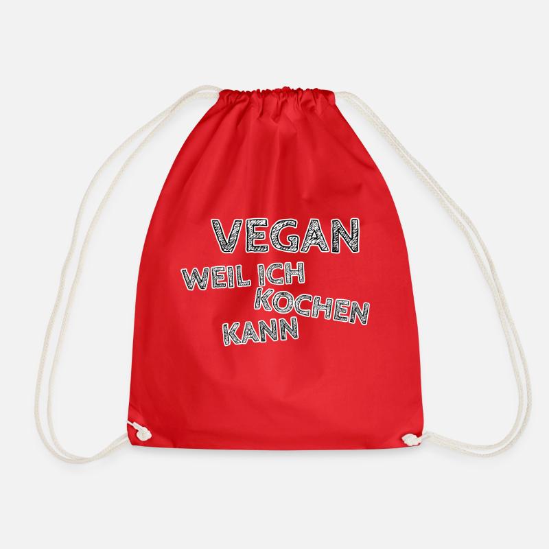 Vegan,weil ich kochen kann! - Turnbeutel - Rot