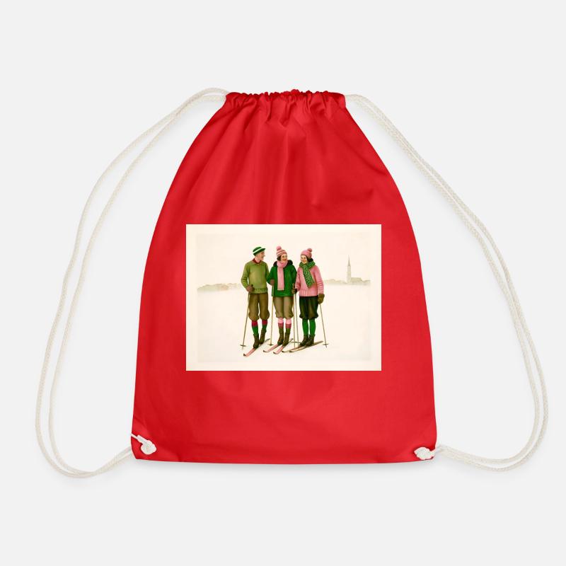 Alpine choreography - Drawstring Bag - red