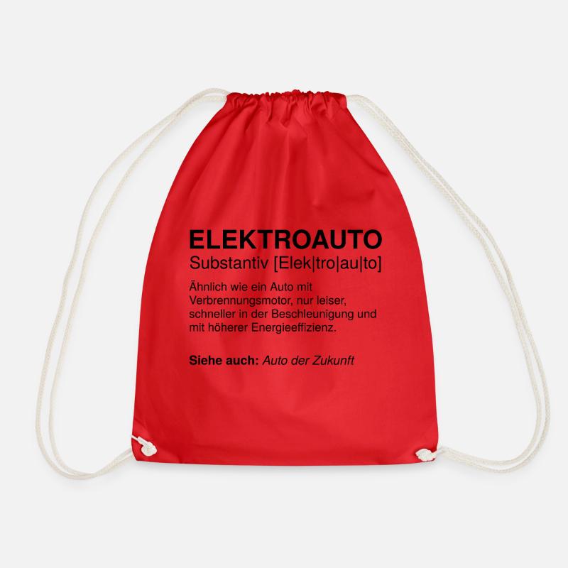 Elektroauto Definition | E-Auto Definition | EAuto - Turnbeutel - Rot