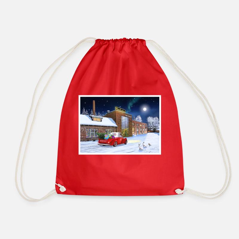 Lower Emali, Karkkila Finland - Drawstring Bag - red