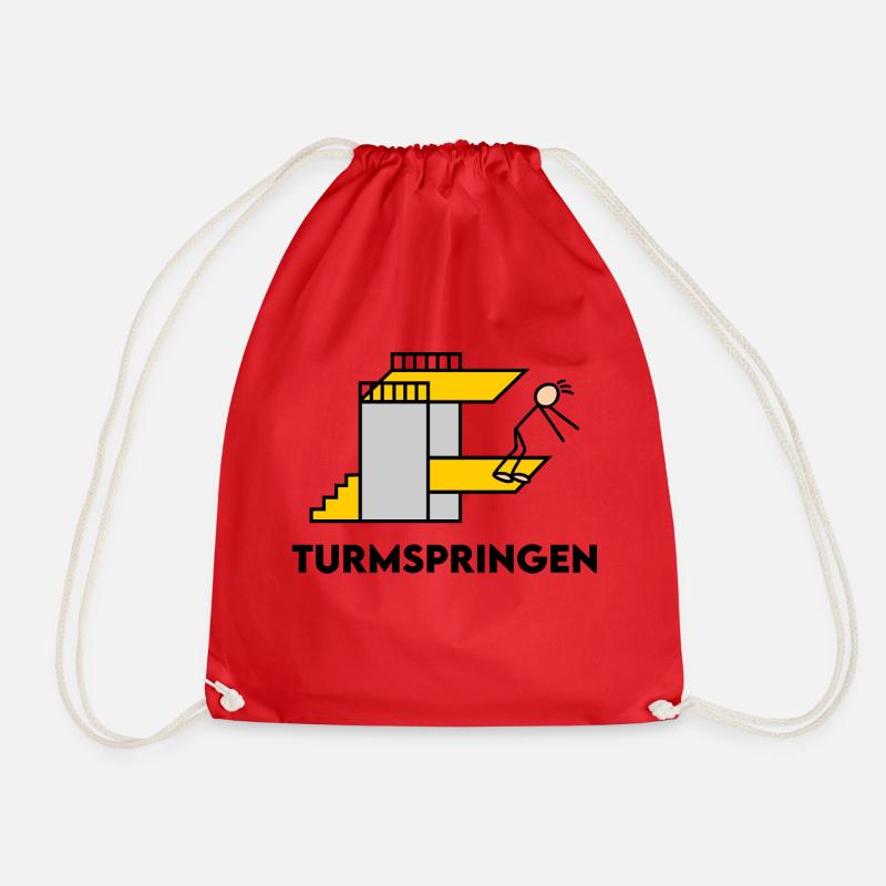 Turmspringen Turmspringer Sprung Sprungbrett - Turnbeutel - Rot