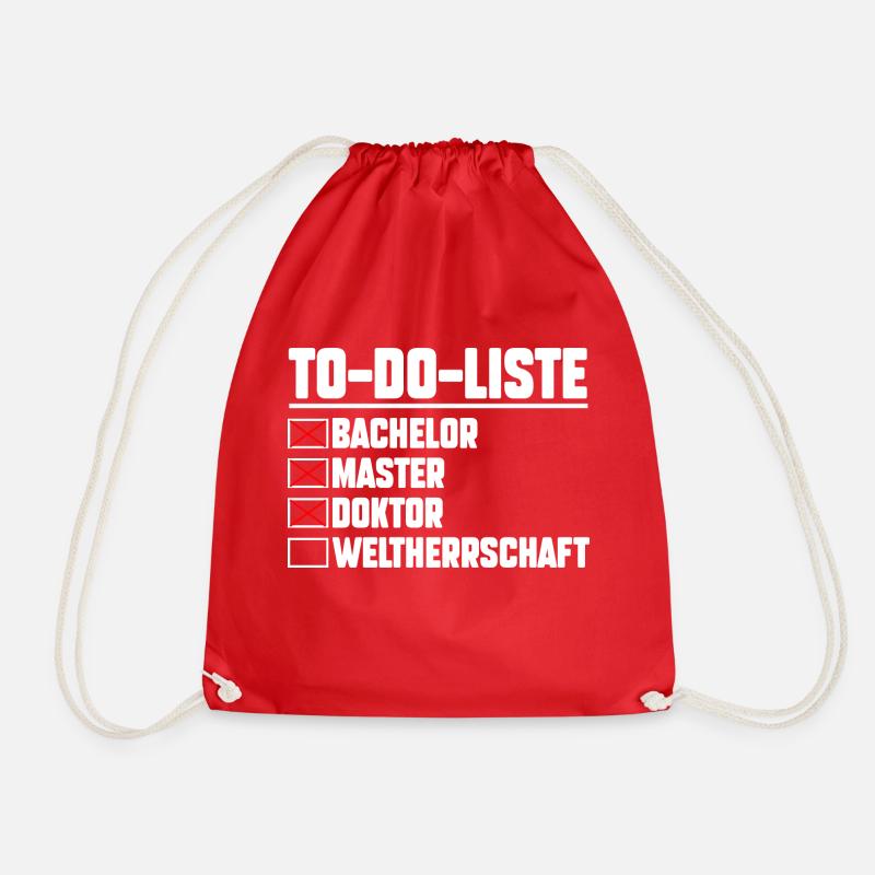 Doktor Abschluss Doktorand Promotion Doktortitel - Turnbeutel - Rot