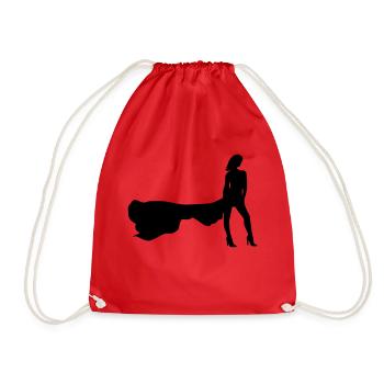 Model - Drawstring Bag - red - Front