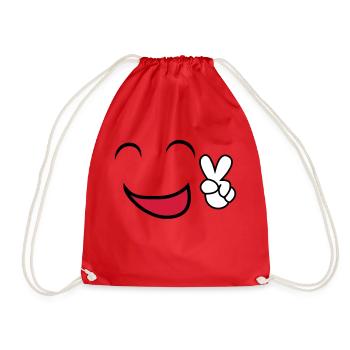 Please smile Smile-Shirt tees - Drawstring Bag - red - Front