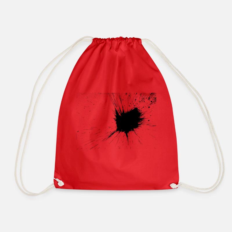 Stylish ink stain - Drawstring Bag - red