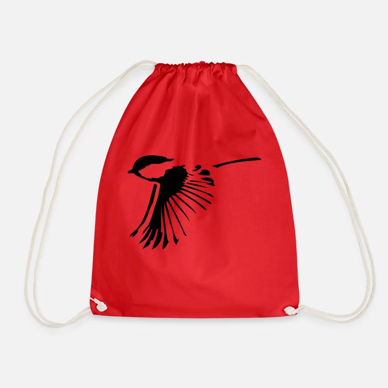 Bird - Drawstring Bag - red