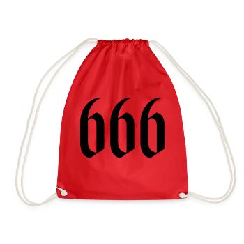 666 - Drawstring Bag - red - Front