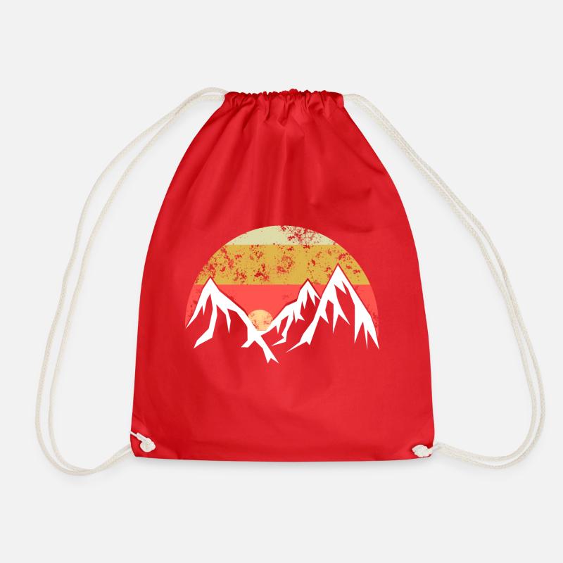 Hiking mountains - Drawstring Bag - red