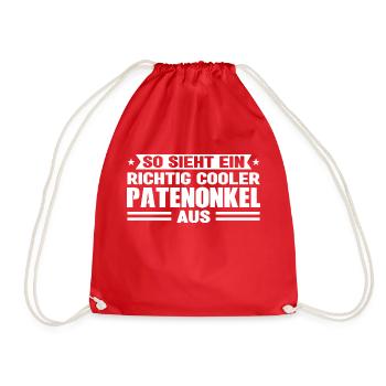 Patenonkel Patenkind Taufpate Geschenk - Turnbeutel - Rot - Vorne