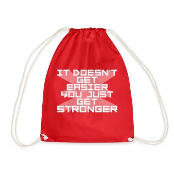 It Doesn't Get Easier You Just Get Stronger Gym - Drawstring Bag - red - Front