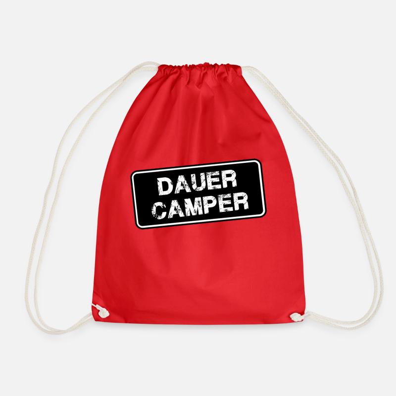 Duration campers - who love and live camping - Drawstring Bag - red
