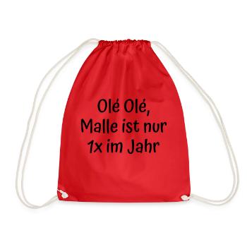 Malle ist nur einmal im Jahr - Turnbeutel - Rot - Vorne