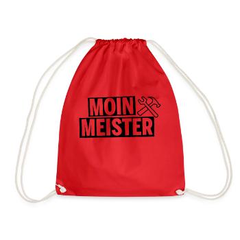 Moin Meister! Handwerker Lustig Geschenk Geselle - Turnbeutel - Rot - Vorne