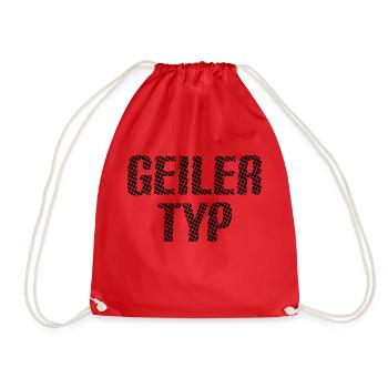 geiler typ schwarz - Turnbeutel - Rot - Vorne