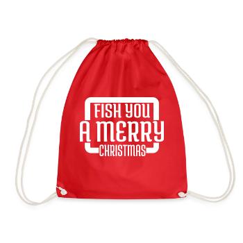 Angling Computer Bubaprints Angler Fisherman - Drawstring Bag - red - Front