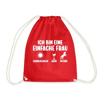 Reiten Reiter Wein Pferd Pferde - Turnbeutel - Rot - Vorne
