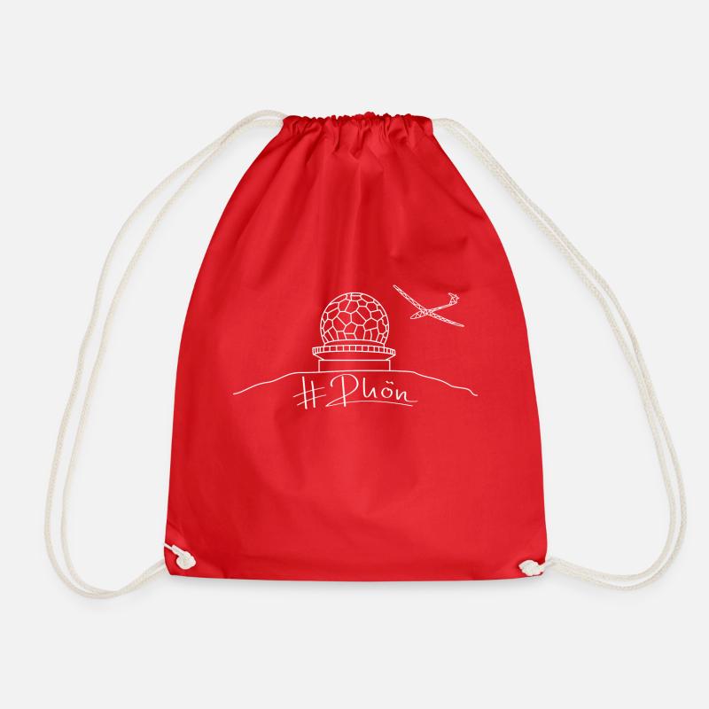 Radom with glider #Rhön - Drawstring Bag - red