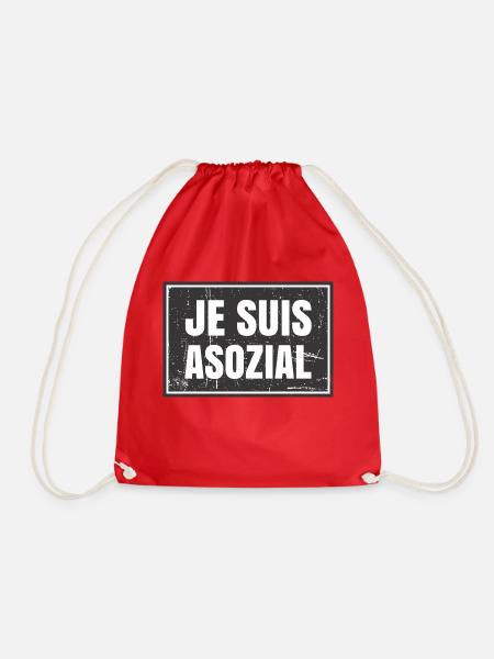 JE SUIS ASOZIAL - Turnbeutel - Rot