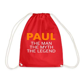 Paul Saying The Man The Myth The Legend - Drawstring Bag - red - Front