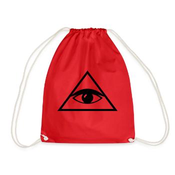 Illuminati Auge Geschenk Idee - Turnbeutel - Rot - Vorne