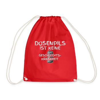 Dosenpils ist keine Geschlechtskrankheit Dosenbier - Turnbeutel - Rot - Vorne