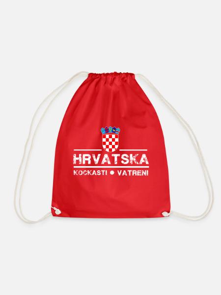 Kroatien Fan Shirt. Hrvatska - Turnbeutel - Rot