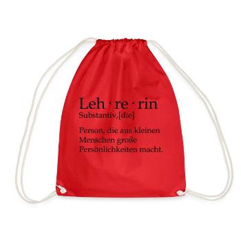 Lehrerin person, die aus kleinen menschen große - Turnbeutel - Rot - Vorne