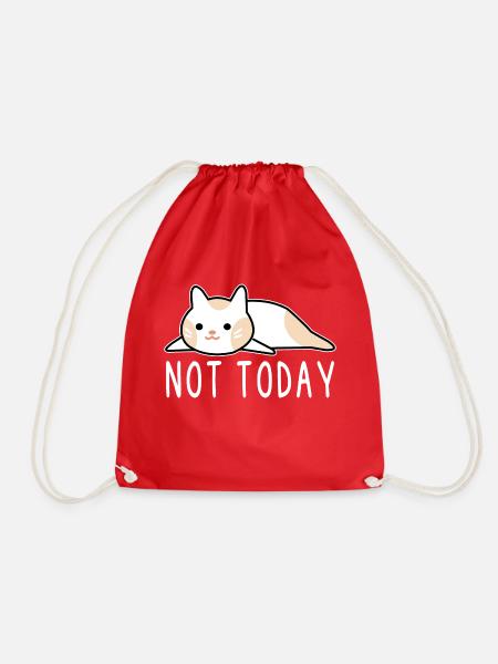 Katze Not today Humor Geschenk - Turnbeutel - Rot