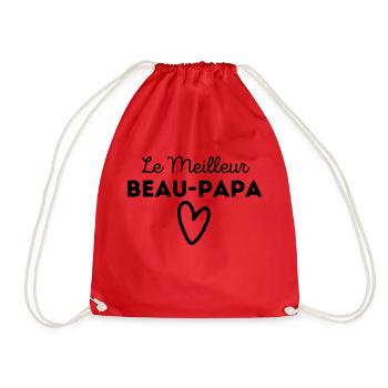 le meilleur beau papa coeur cadeau original - Sac de sport léger - rouge - Devant