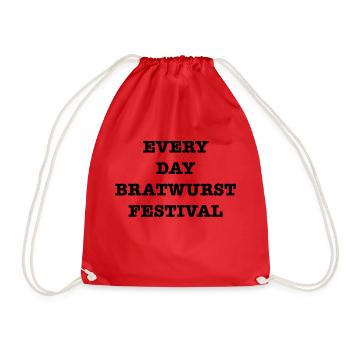 EverydayBratwurstFest - Drawstring Bag - red - Front