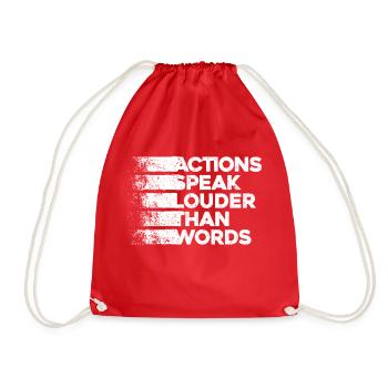 Actions Speak Louder Than Words - Motivation Gift - Drawstring Bag - red - Front