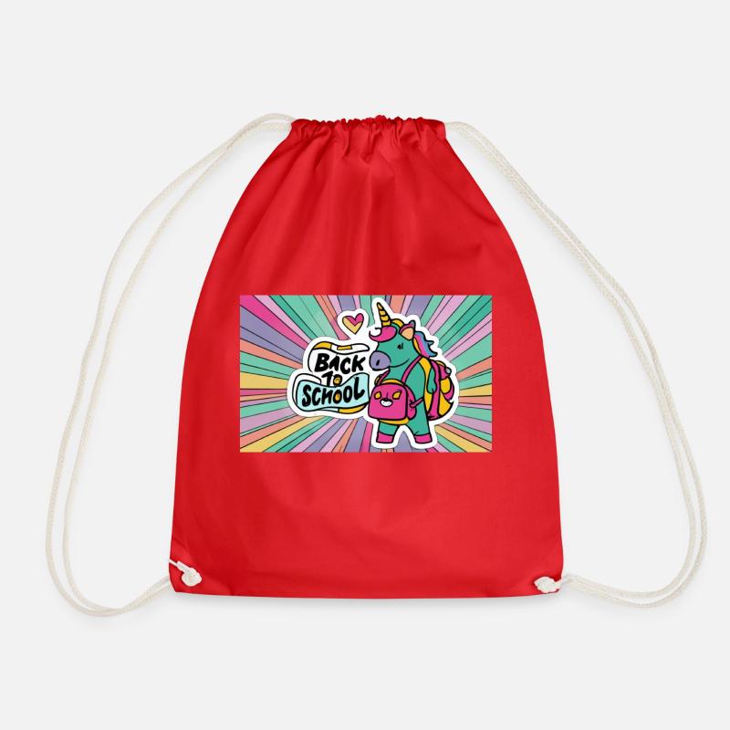 Back to school - Drawstring Bag - red