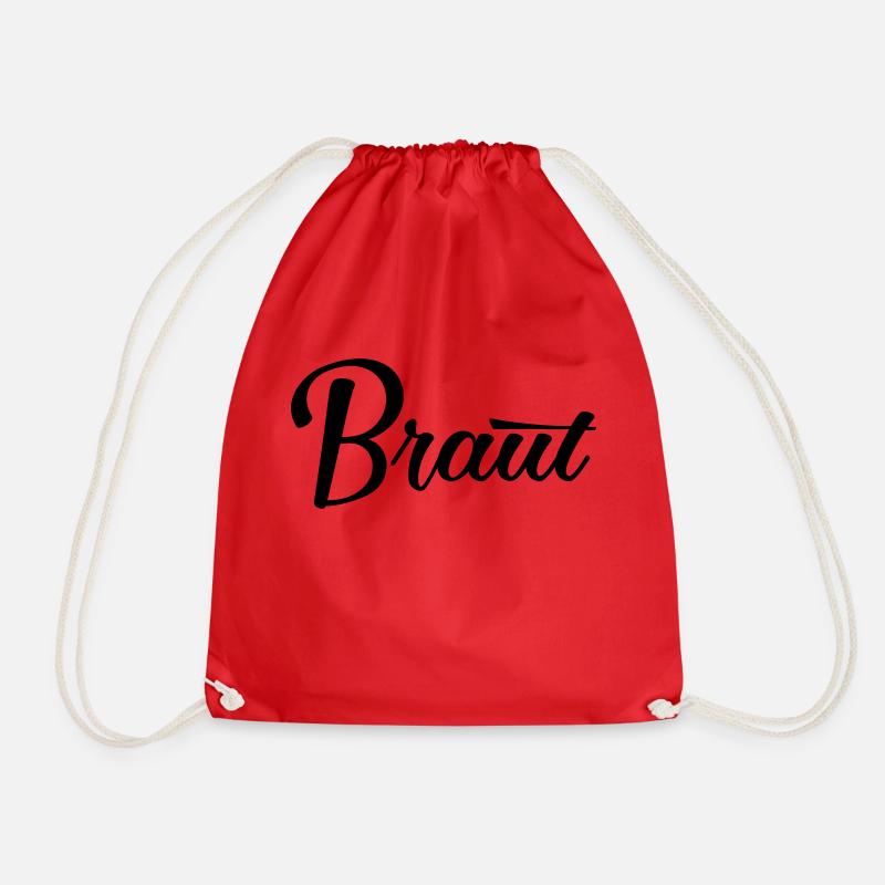 Braut Bride JGA Hochzeit stag do Polterabend - Turnbeutel - Rot