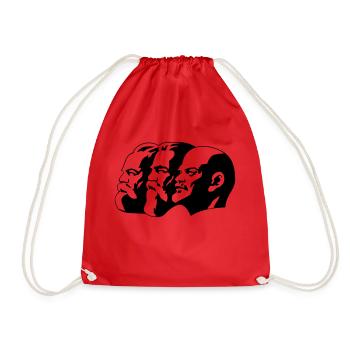 Karl Marx, Friedrich Engels and Lenin - Drawstring Bag - red - Front